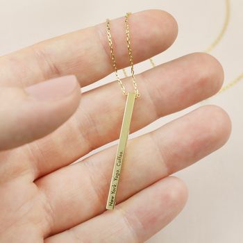Personalised Shiny Vertical Bar Necklace, 3 of 9