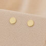 3mm Gold Plated Sterling Silver Disc Stud Earrings, thumbnail 1 of 4