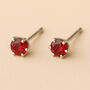 Micro Sterling Silver Ruby Stud Earrings, thumbnail 1 of 4