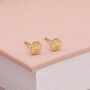 5mm Gold Plated Sterling Silver Textured Disc Stud Earrings, thumbnail 1 of 7