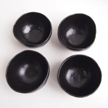 Handmade Black Satin Ceramic Tea Bowl / Ring Dish, 6 of 7