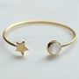 Gold Plated Star And Birthstone Adjustable Bangle, thumbnail 5 of 12