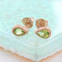 Peridot August Birthstone Rose/Gold Plated Earrings, thumbnail 1 of 5