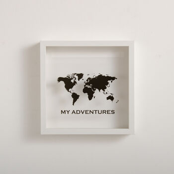 Personalised World Map Travel Memory Frame, 2 of 6