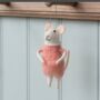 Pink Dress And Pearls Felt Mouse Hanging Decoration, thumbnail 1 of 2