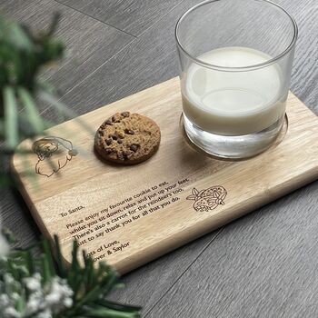 Personalised Wooden Christmas Eve Board For Santa, 2 of 9