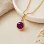 Personalised February Birthstone Necklace In Gold Plated Silver, thumbnail 1 of 10