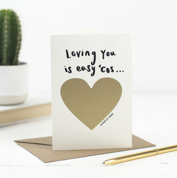 Loving You Is Easy Valentine Scratch Card, 3 of 3