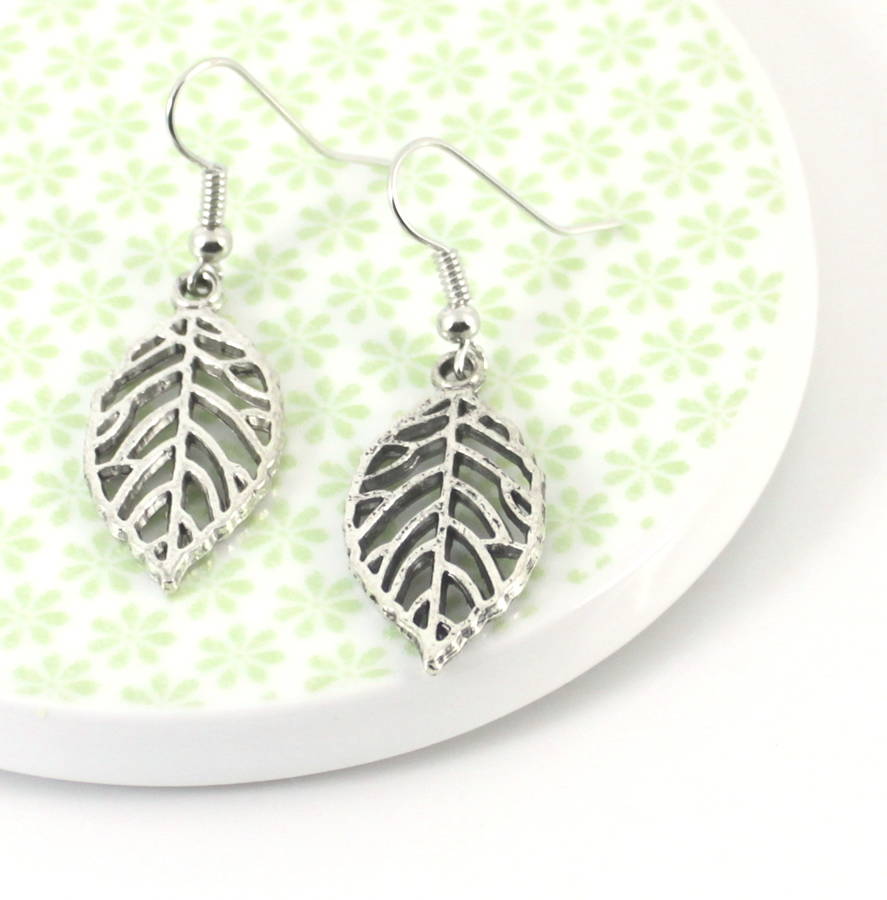 leaf earrings by lucy loves neko