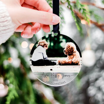 Personalised Photo Baby's First Christmas Decoration, 5 of 9