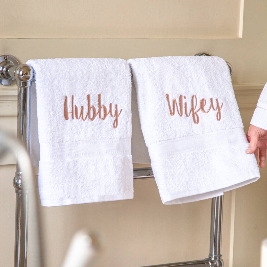Personalised Wedding Anniversary Couple Towels, 1 of 12