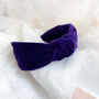 Purple Velvet Knot Headband, thumbnail 4 of 6