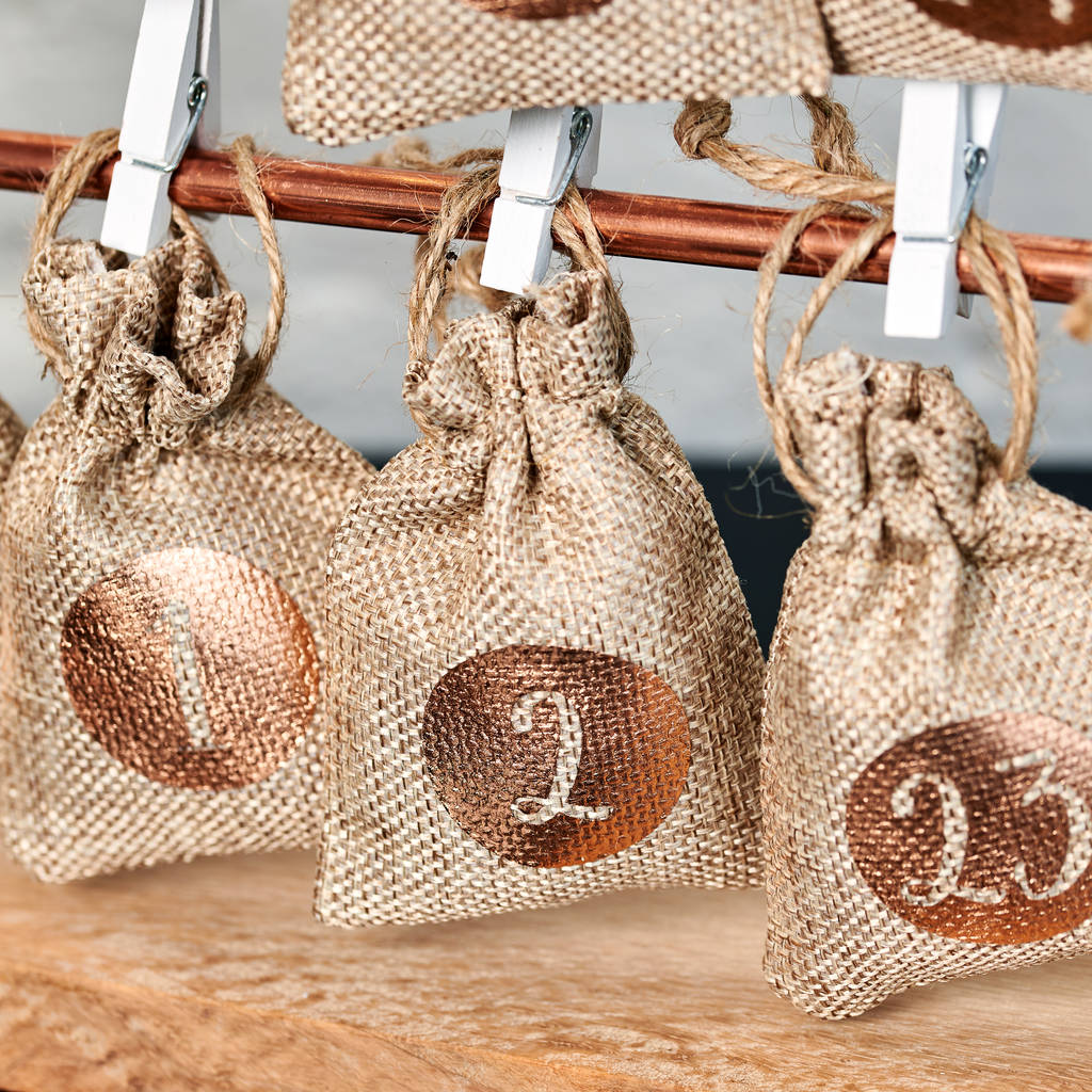 Christmas Tree Advent Calendar With Hanging Sacks By Pushka Gifts 