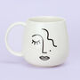 G Decor Large Mug With Abstract Face Design, thumbnail 3 of 5