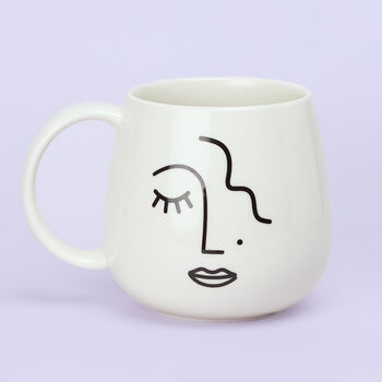 G Decor Large Mug With Abstract Face Design, 3 of 5