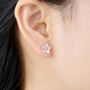 Silver Flower Studs, Minimalistic Stud Earrings, Small Studs, thumbnail 2 of 7