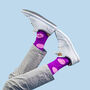 Purple Polka Dot Egyptian Cotton Men's Socks, thumbnail 1 of 4
