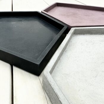 Large Concrete Geo Tray Decorative Table Centre Piece, 10 of 11