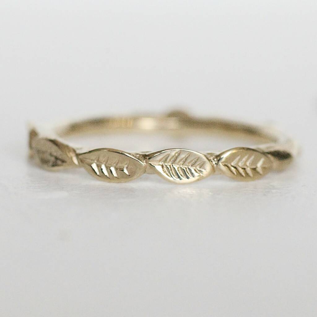 Gold Leaf Ring In 9ct Or 18ct Gold By AMULETTE