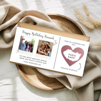 Birthday Scratch To Reveal Card, Photo Birthday Voucher, Scratch Off Surprise Card, 2 of 6