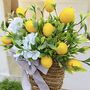 Yellow Lemon Basket Door Wreath With Ribbon, thumbnail 2 of 6