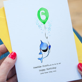 Personalised Baby Shark Age Birthday Card, 2 of 5