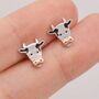 Sterling Silver Dairy Cow Stud Earrings, thumbnail 4 of 11