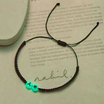 Set Of Two Glow In The Dark Braided Initial Bracelets, 7 of 7