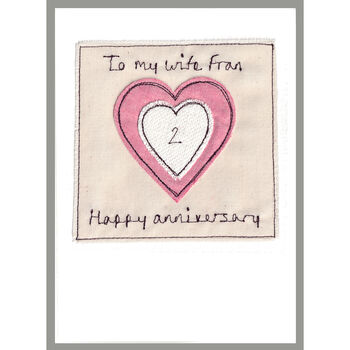 Personalised Heart Wedding Anniversary Card For Wife, 7 of 12