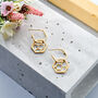 9k Gold Double Hoop Honeycomb Earrings, thumbnail 1 of 3