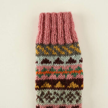 Fair Isle Hand Knitted Wool Socks, 9 of 10