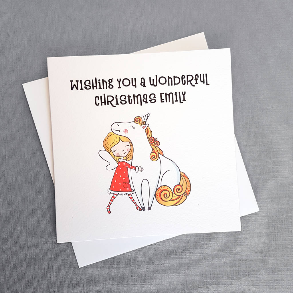 Personalised Children's Christmas Unicorn Card By The Best Of Me