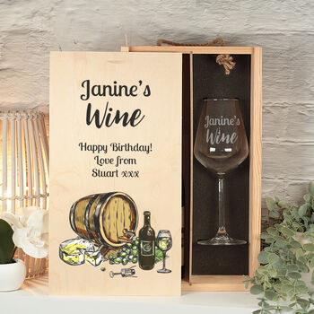 White Or Red Double Wine Bottle Box And Glass Gift Set, 5 of 6