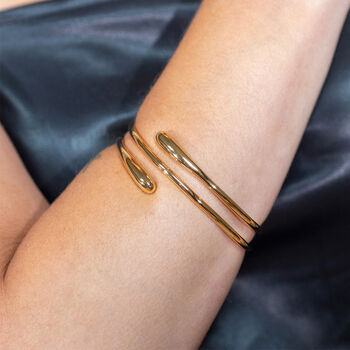 Coil Drop Bangle In Gold Plated, 2 of 4