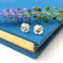 Thank You Teacher Sterling Silver Mini Blossom Flower Earrings, thumbnail 2 of 10