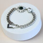 Flower And Pearl Chunky Silver Charm Bracelet, thumbnail 1 of 3