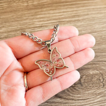 Stainless Steel Chunky Butterfly Necklace, 5 of 7