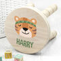 Personalised Cute Tiger Kids Wooden Stool, thumbnail 1 of 6