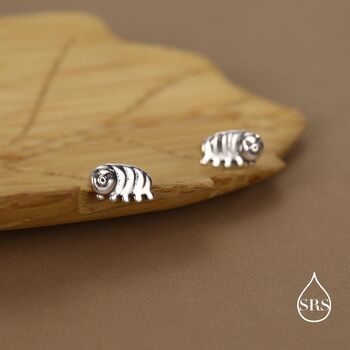 Sterling Silver Water Bear Tardigrade Stud Earrings, 2 of 12