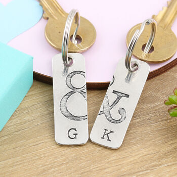 Couples Gift Personalised And Symbol Keyring Pair, 3 of 5