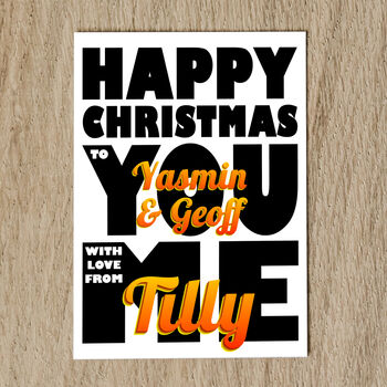 Personalised Names Christmas Card With Message Inside, 4 of 8