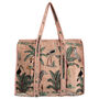 Jungle Print Large Quilted Cotton Tote Bag In Peach, thumbnail 2 of 7
