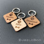 Personalised Wooden Diamond Shaped Pet ID Tag, thumbnail 1 of 5