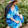 Cobalt Blue Watercolour Print Silk Dress, thumbnail 7 of 7