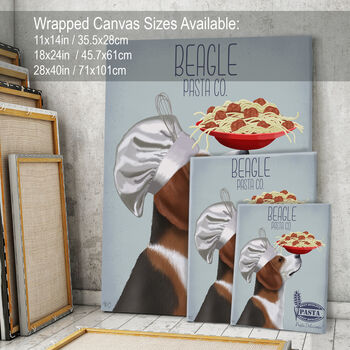 Beagle Pasta Company Art Print Framed Or Unframed, 7 of 7