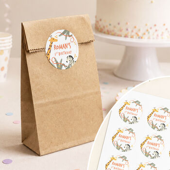 Safari Jungle Party Favour Bag Stickers, 11 of 11