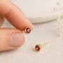 18ct Gold Plated Sterling Silver October Birthstone Stud Earrings – 7mm, thumbnail 1 of 7
