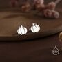 Sterling Silver Tiny Pumpkin Stud Earrings, thumbnail 1 of 12