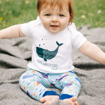 Organic 'You're Whaley Cute' Baby T Shirt, 4 of 5