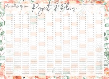2022 Peach And Greenery Landscape Wall Planner, 2 of 2